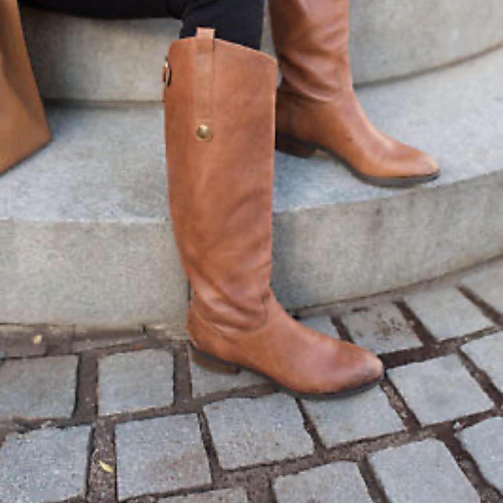Sam Edelman Brown Knee-High Heeled Boots